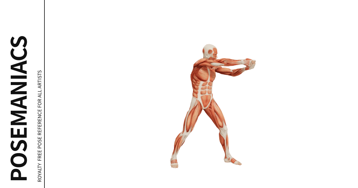Pose 0100035, Male, Standing, Fighting, Twisting body, Twisting neck ...